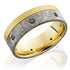 18k Yellow Gold with Meteorite Inlay and Seven Black Diamonds 8mm Band